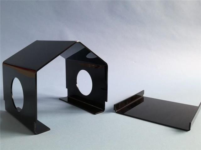 Plexi-Futterhaus für Vögel schwarz - KLEIN