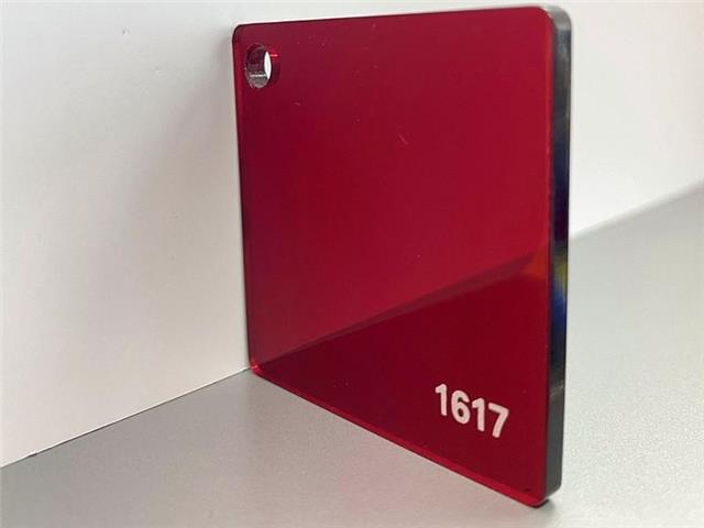 PLEKSI STEKLO, prosojno rdeča 1617, deb: 3 mm