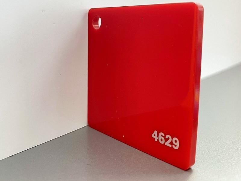 PLEKSI STEKLO, rdeča 4629, deb: 3 mm