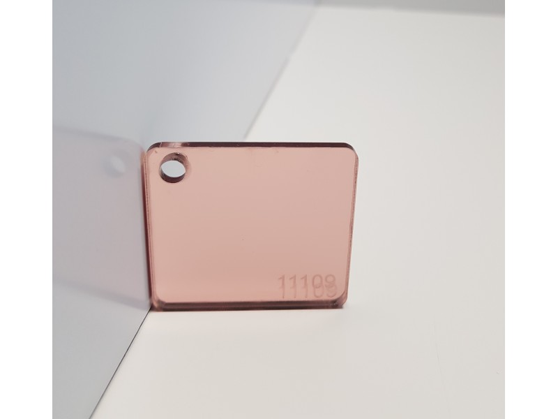 PLEKSI STEKLO, rožnato zlata (rosegold) (11109)  deb: 3 mm