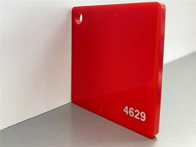 PLEKSI STEKLO, rdeča 4629, deb: 3 mm