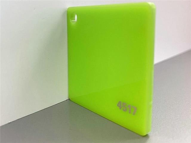 PLEKSI STEKLO, svetlo zelena 4517, deb: 3 mm
