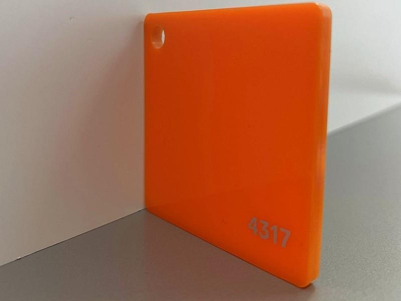 PLEKSI STEKLO, oranžna 4317, deb: 3 mm