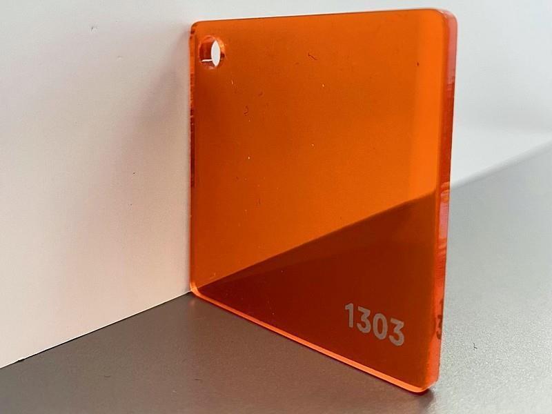PLEKSI STEKLO, prosojno oranžna 1303, deb: 3 mm
