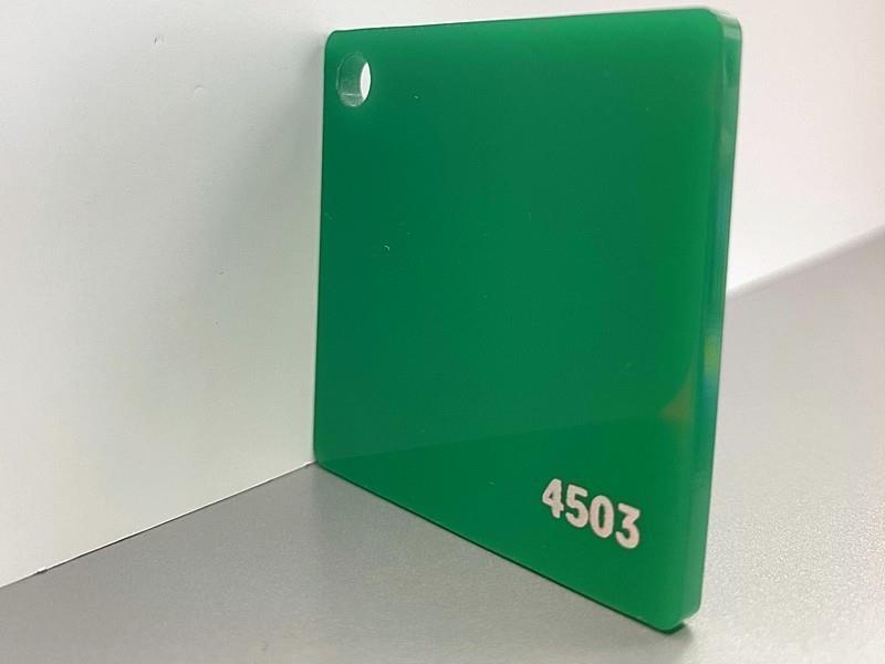 PLEKSI STEKLO, temno zelena 4503, deb: 3 mm