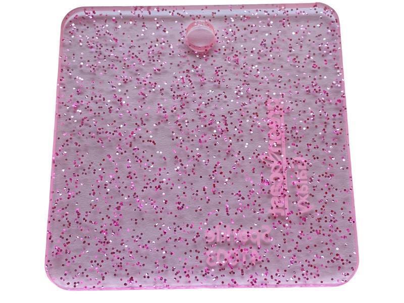 PLEKSI STAKLO, roza sparkle (11374), deb: 3 mm